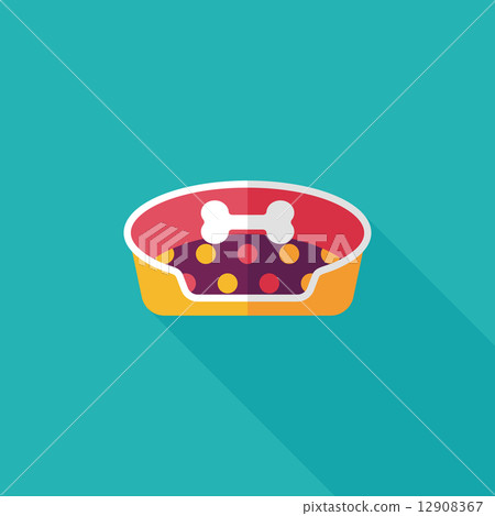 Pet bed flat icon with long shadow,eps10 - Stock Illustration [12908367 ...