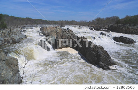 Scenery of Great Falls Park, Virginia, USA 12908506