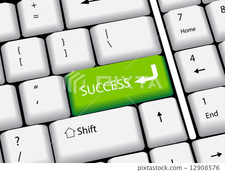 computer keyboard with word Success, vector illustration   12908576
