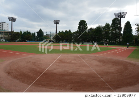 Baseball Field Of Artificial Turf Toshima Ku Stock Photo