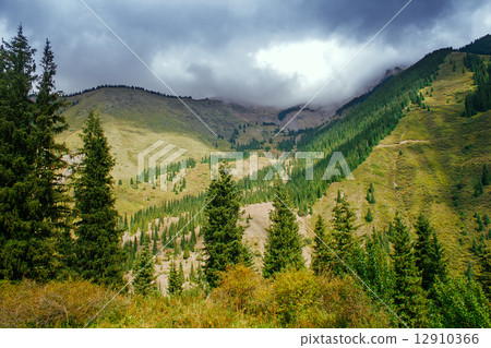 Way to Kaindy Lake in Tien Shan mountain, Kazakhstan. Way to Kaindy Lake in Tien Shan mountain, Kazakhstan. 12910366