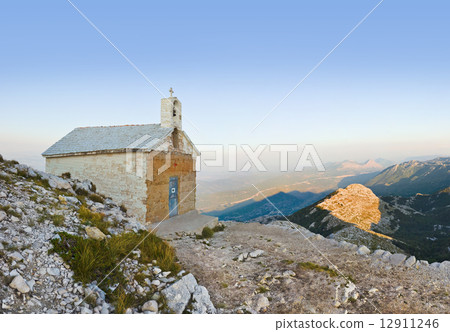 Old church in mountains at Biokovo, Croatia Old church in mountains at Biokovo, Croatia 12911246