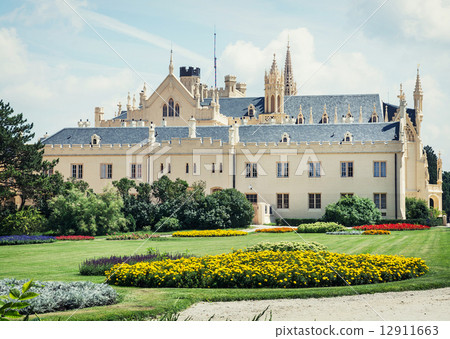 Lednice castle with beautiful gardens Lednice castle with beautiful gardens 12911663