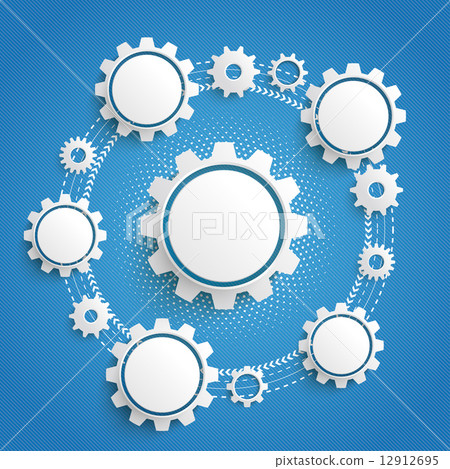 Gears Cycle Infographic Blue Background PiAd 12912695
