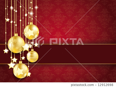 Golden Baubles Stars Red Ornaments Golden Baubles Stars Red Ornaments 12912698