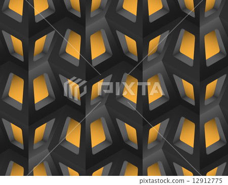 Window Lattice with Light 3d Seamless Pattern, Vector Illustrati 12912775
