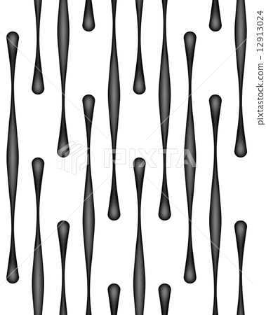 Vertical Black Paint Drops, Vector Seamless Pattern. 12913024