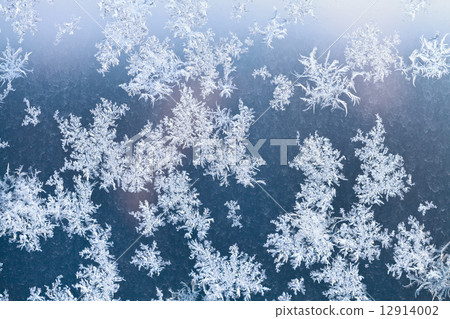 sunlight spots and frosty pattern on window 12914002