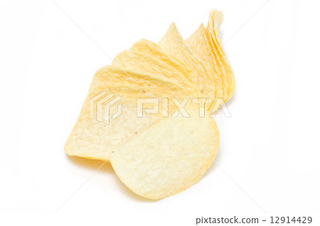 Potato chips isolated on white. Potato chips isolated on white. 12914429