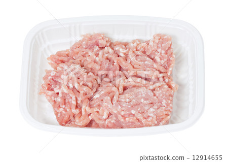 Minced pork isolated on white. 12914655