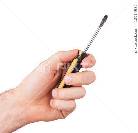 Single slotted screwdriver with plastic grip 12914983