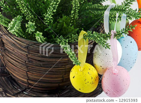 Hanging easter eggs Hanging easter eggs 12915393