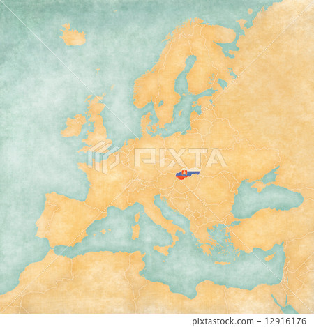 Map of Europe - Slovakia (Vintage Series) 12916176