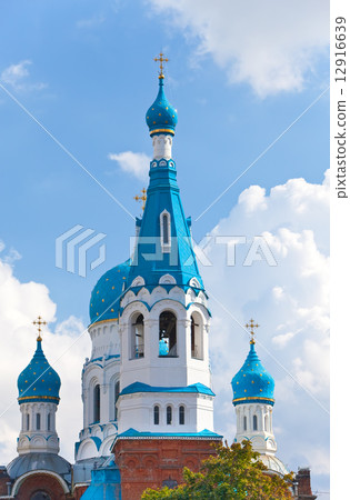 Pokrova Bozhiej Materi's orthodox church in Marienburg, Gatchina, Russia.. Pokrova Bozhiej Materi's orthodox church in Marienburg, Gatchina, Russia.. 12916639
