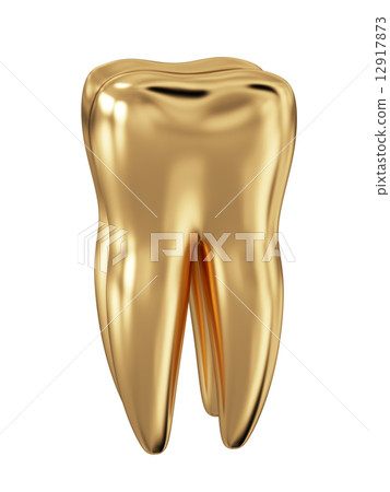 Golden tooth isolated 12917873
