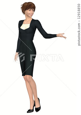 Female real 3DC illustration material to guide 12918850