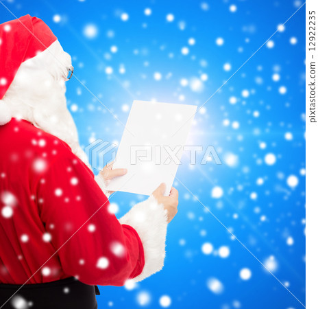 man in costume of santa claus with letter man in costume of santa claus with letter 12922235
