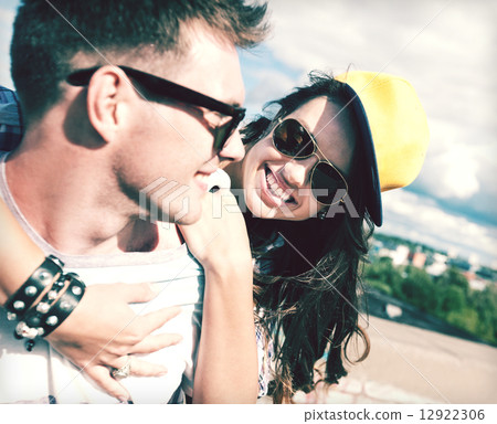 teenagers having fun outside 12922306