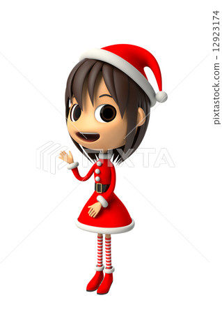 A girl in Santa Claus costume A girl in Santa Claus costume 12923174
