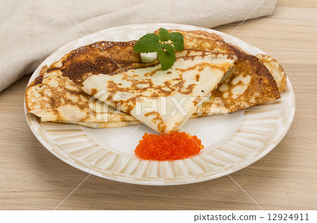 Pancakes with red caviar Pancakes with red caviar 12924911
