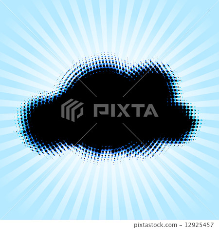 Halftone cloud shape with color aberrations 12925457