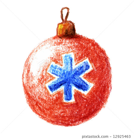 Pencil drawn vintage christmas bauble with snowflake 12925463
