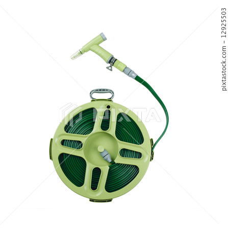 garden hose coiled with spray nozzle garden hose coiled with spray nozzle 12925503