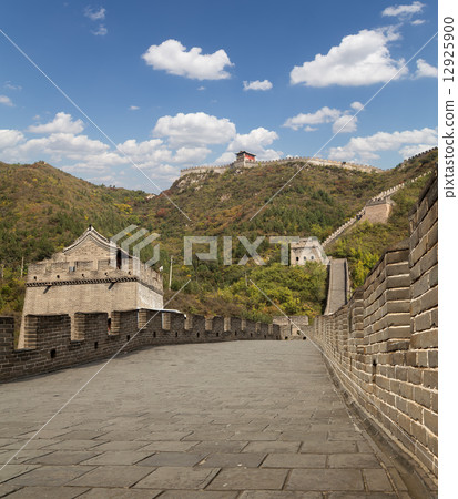 View of one of the most scenic sections of the Great Wall of China, north of Beijing View of one of the most scenic sections of the Great Wall of China, north of Beijing 12925900