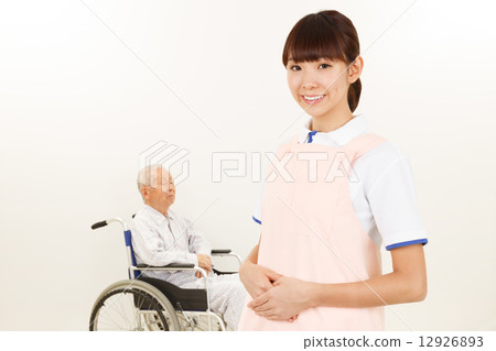 Caregiver and old man Caregiver and old man 12926893