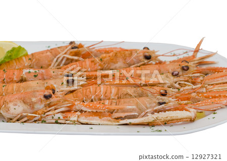 Cooked langoustes Cooked langoustes 12927321