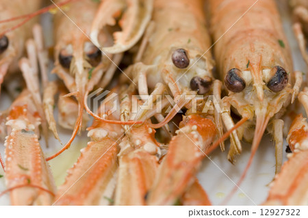 Cooked langoustes Cooked langoustes 12927322
