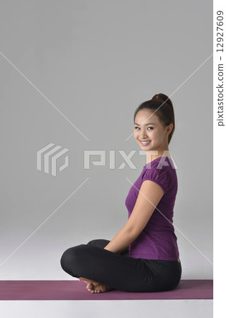 Asian lady after yoga 12927609