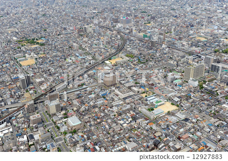 Aerial view of Higashi Osaka City Fuse 12927883