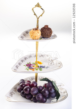 tray. three tier serving tray on a background. tray. three tier serving tray on a background. 12928598