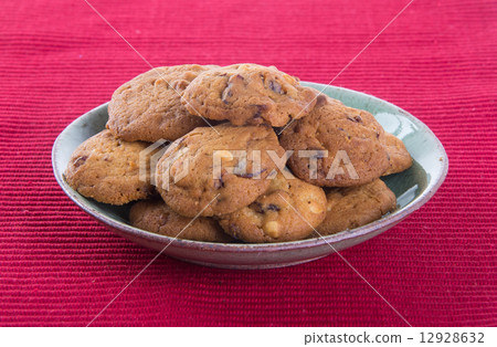 Chocolate chips cookies on background 12928632