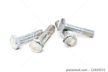 Old screws isolated on white. 12929531