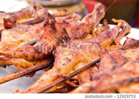 Roasting chicken in market. Roasting chicken in market. 12929753