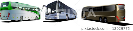 Three Tourist buses. Coach Three Tourist buses. Coach 12929775
