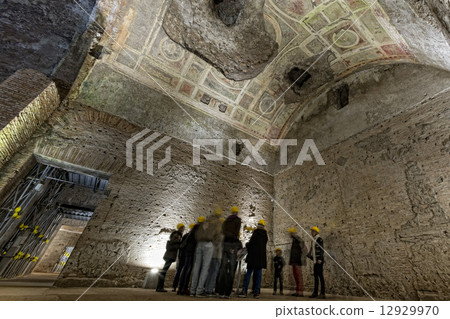 exploring antique roman ruins 12929970