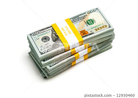 Bundles of 100 US dollars 2013 edition banknotes 12930460