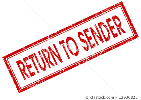 return to sender red square stamp isolated on white background return to sender red square stamp isolated on white background 12930823