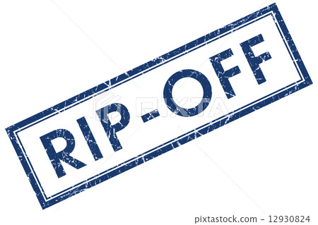 rip off blue square stamp isolated on white background 12930824