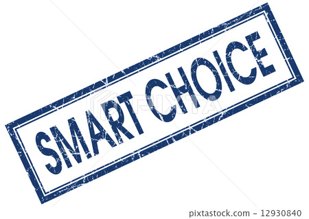 smart choice blue square stamp isolated on white background 12930840