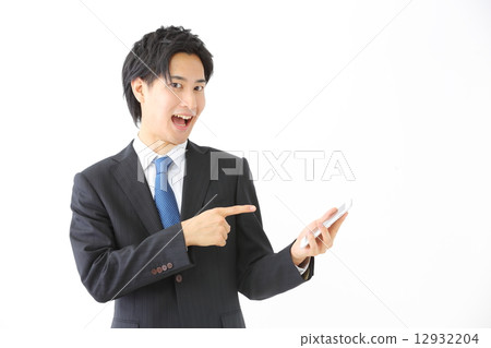 Smartphone / male businessman Smartphone / male businessman 12932204