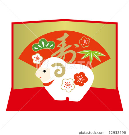 羊圖新年賀卡蘭花（梅花） 12932396