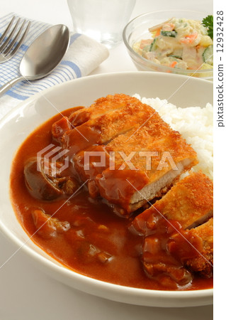 Cutlet Curry Curry Rice White Background Cutlet Curry Curry Rice White Background 12932428