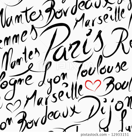 Travel France destination cities seamless pattern 12933151