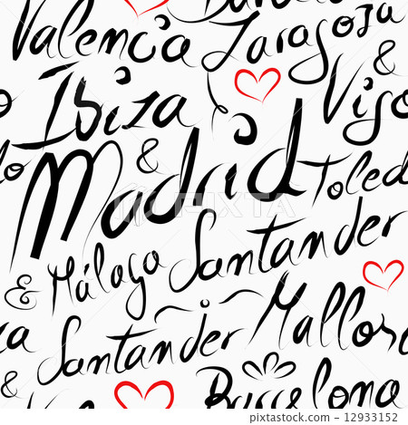 Travel Spain destination cities seamless pattern 12933152