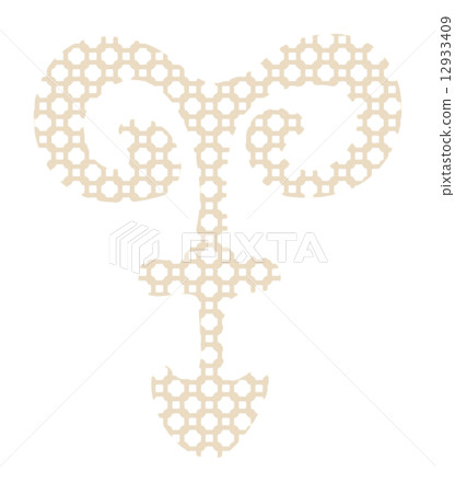 New Year's card material Material uncertain sheep kanji pattern 12933409