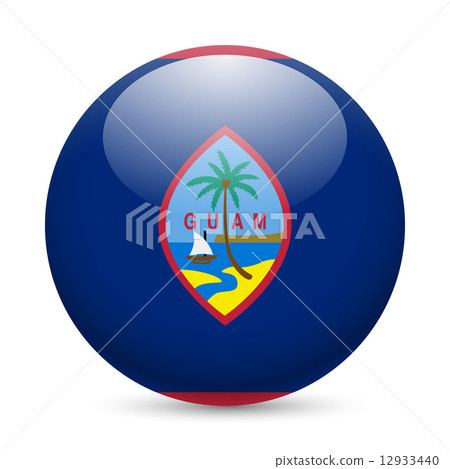 Round glossy icon of Guam Round glossy icon of Guam 12933440